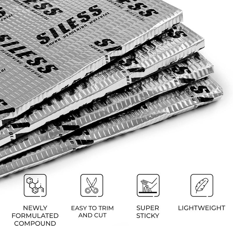 Siless 80 mil (2mm) Car Sound Deadening mat - Butyl Automotive Sound Deadener - Noise Insulation and Vibration Dampening Material 5 sqft (0.46 sqm) - Image 4